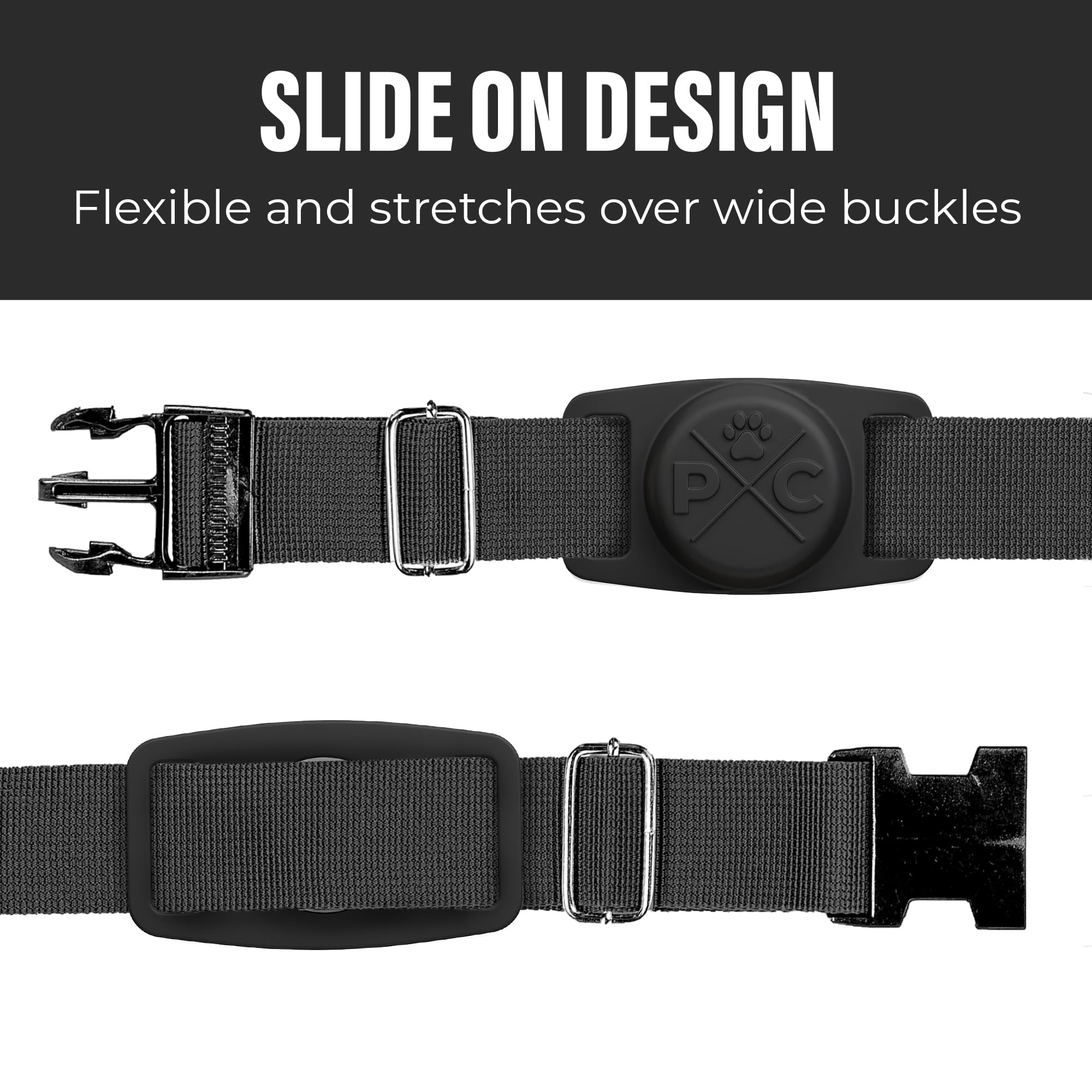 Pup Culture AirTag Dog Collar Holder fits 1-inch collars for easy use.