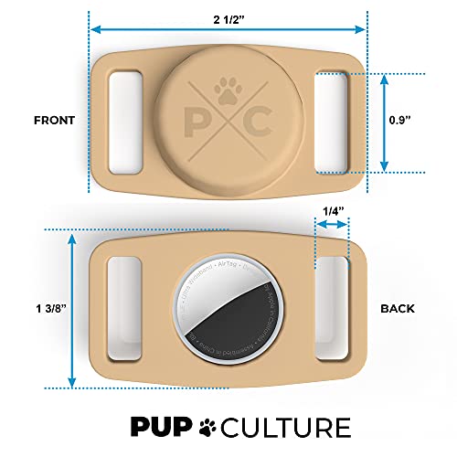 Pup Culture AirTag holder on a dog collar during outdoor walk