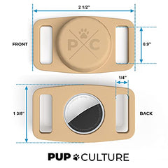 Pup Culture AirTag holder on a dog collar during outdoor walk