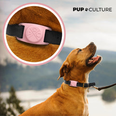 Pup Culture AirTag case in durable silicone protects AirTag from scratches and bites