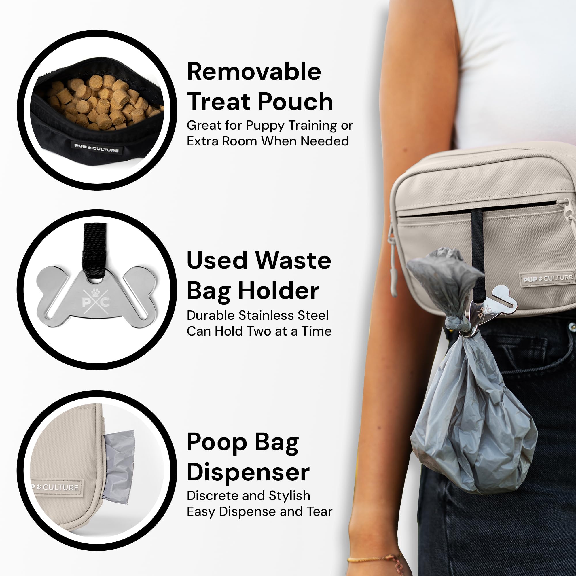Pup Culture stylish dog walking bag for everyday carry.