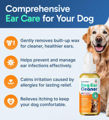 Pup Labs Ear Clear drops dispensing demonstrates easy application for dogs.