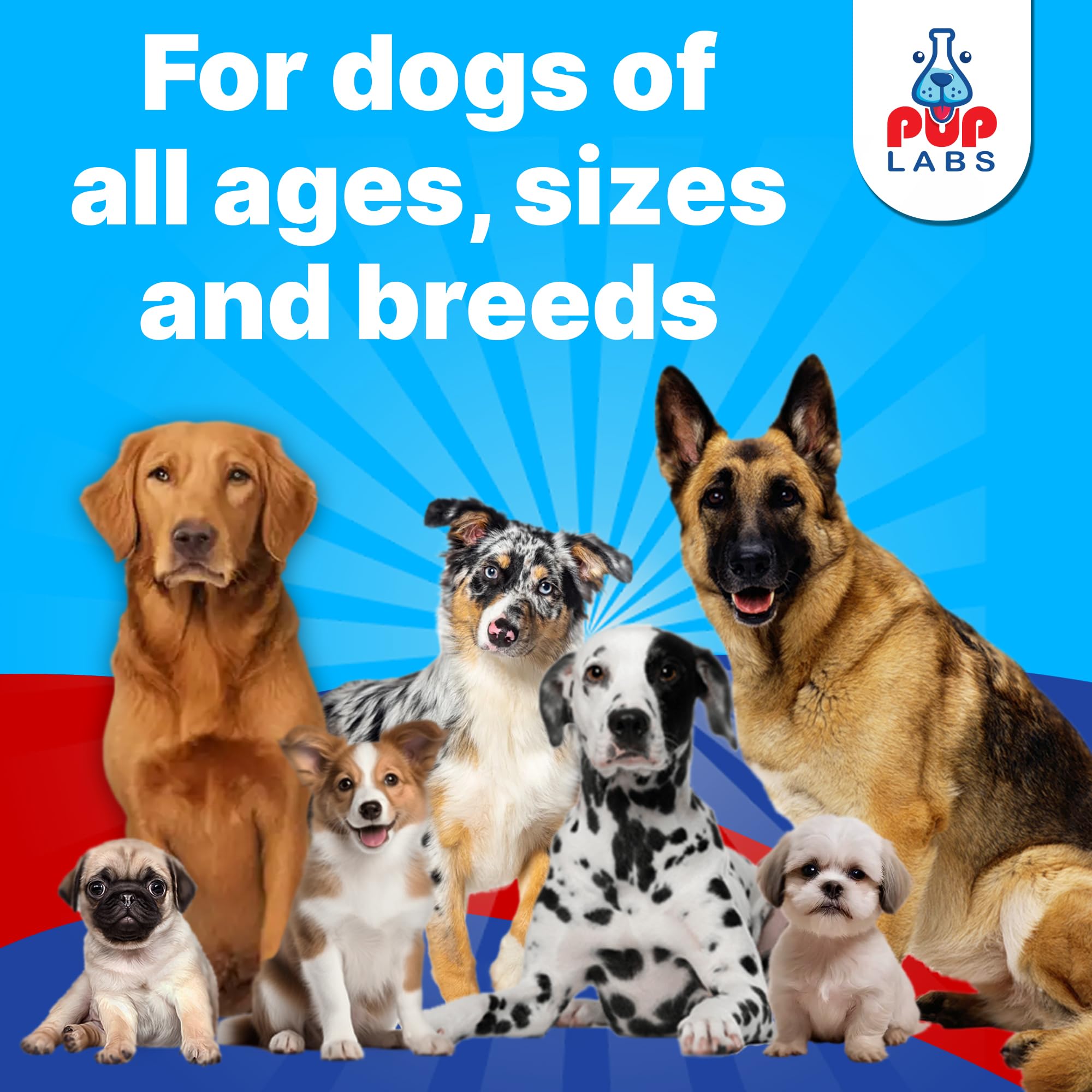 Pup Labs Fresh Breathies USA-made seal on packaging emphasizing safety and quality.