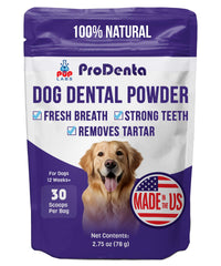 Pup Labs ProDenta powder in tub ready for daily dental care