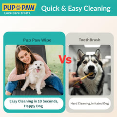 PUP PAW Premium dog teeth wipes closeup texture highlights soft, hypoallergenic fibers.