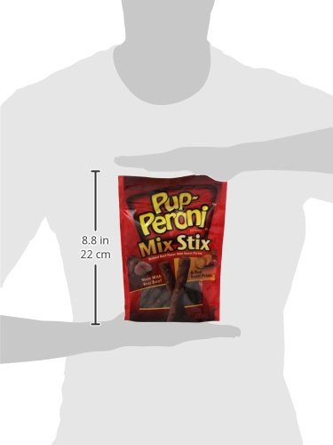 Pup-Peroni Mix Stix ingredient view highlights real beef and real sweet potato