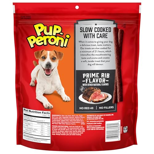 Pup-Peroni real-beef ingredient highlight for high-quality protein in every bite.
