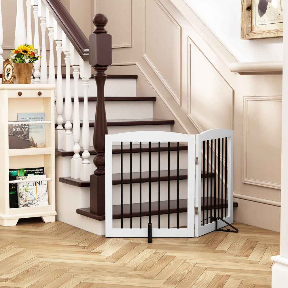 PUPETPO Support Feet assembled demonstrates secure, stable freestanding gate.