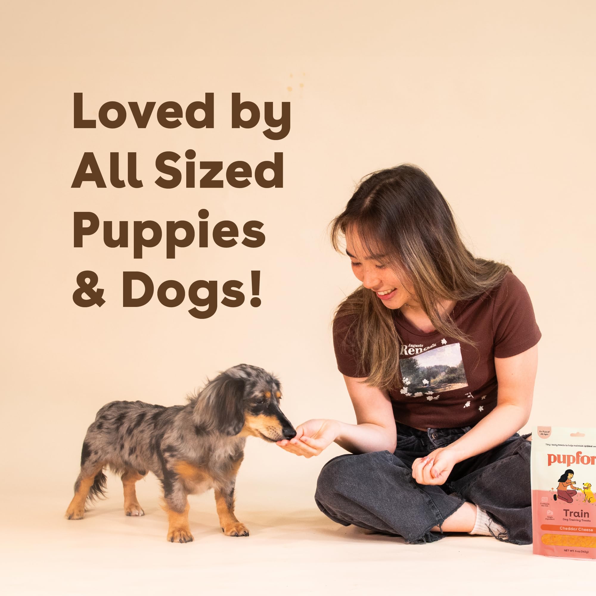 Pupford cheddar flavor treats simple ingredients for picky pups during sniff-and-train sessions.
