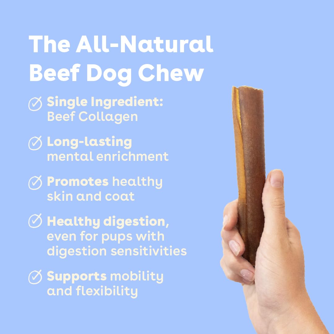 Pupford collagen stick chew shown as long-lasting chew for dogs.