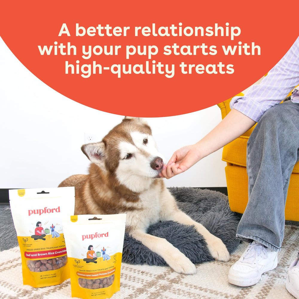 Pupford Crunchies with chicken and sweet potato deliver savory, all-natural flavor.