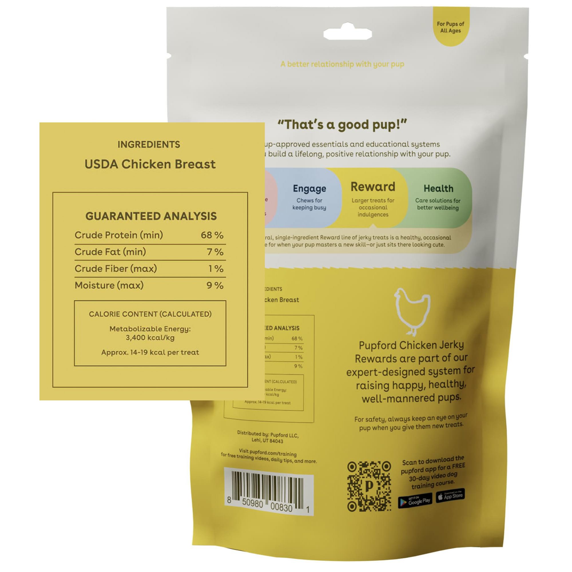 Pupford Crunchy Jerky texture close-up – natural, single-ingredient chew.