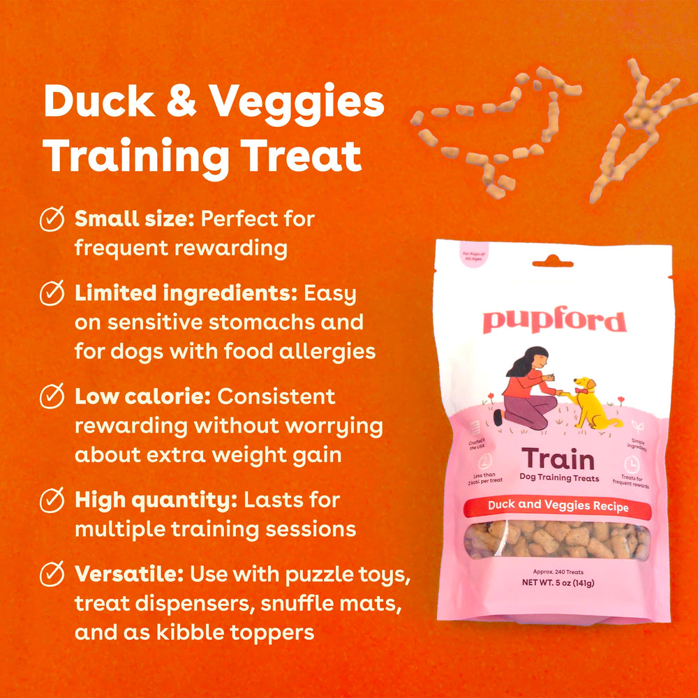Pupford Freeze Dried Training Treats ingredients close-up showing simple four-ingredient formula