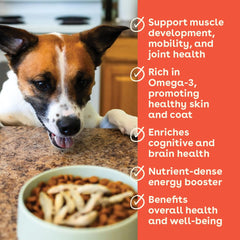 Pupford minnows small pieces image demonstrates portion-controlled rewards for dogs.