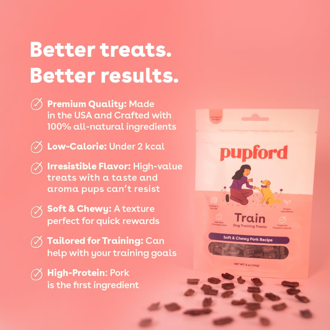 Pupford Soft & Chewy Treats pork close-up reveals soft texture ideal for quick rewards