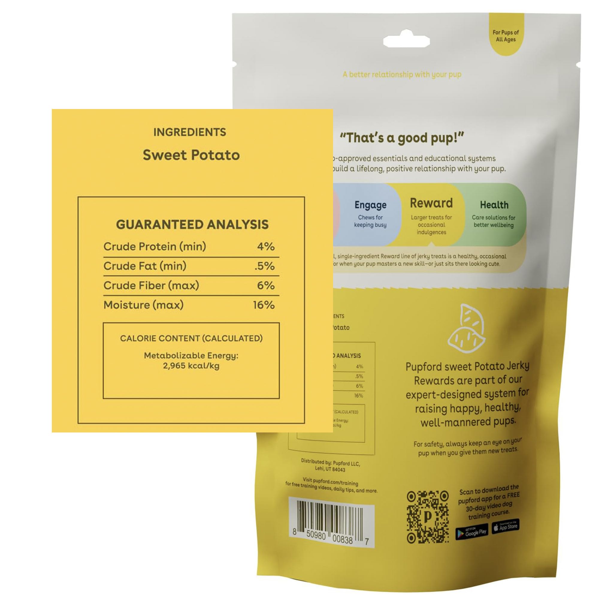 Pupford Sweet Potato Jerky ingredient close-up, simple wholesome snack.