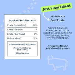 Pupford Thick Bully Sticks long-lasting chew for extended play sessions.