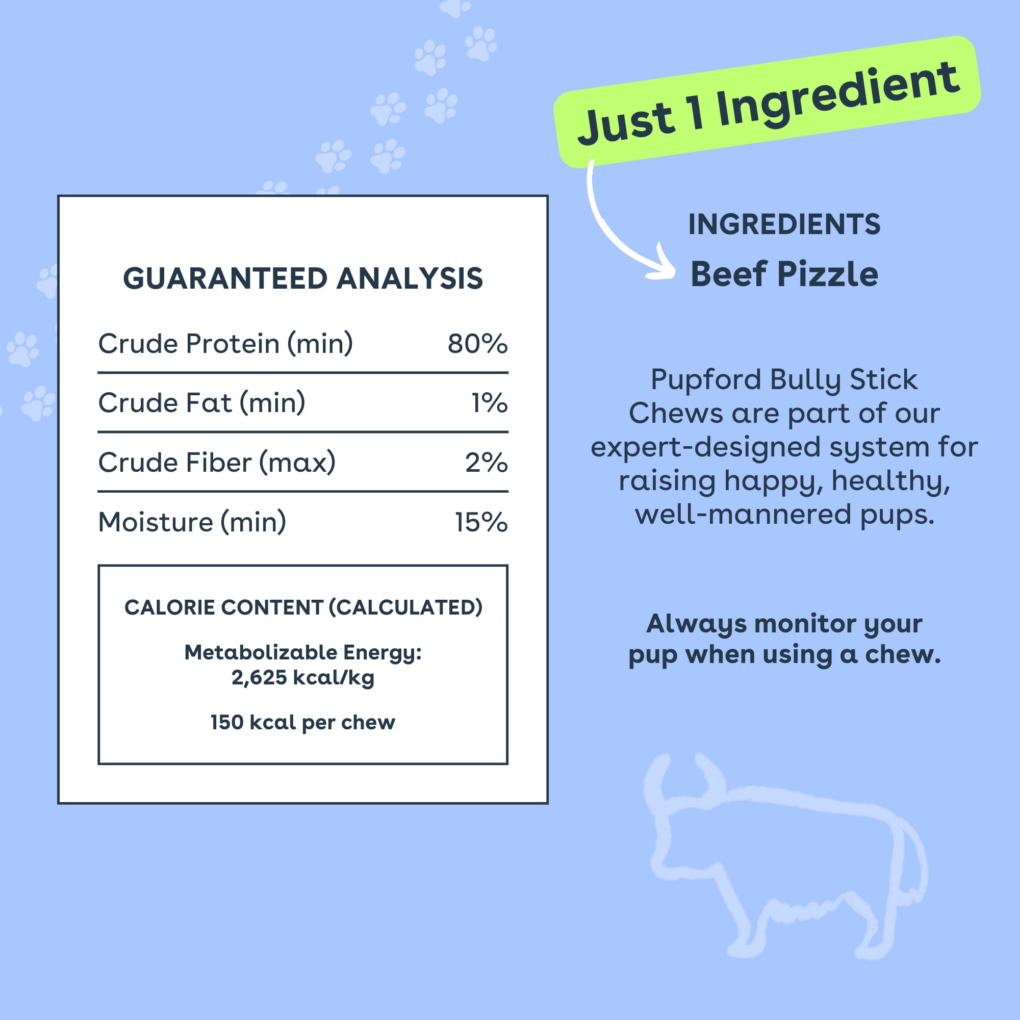 Pupford thick bully sticks perfect for puppy teething and training