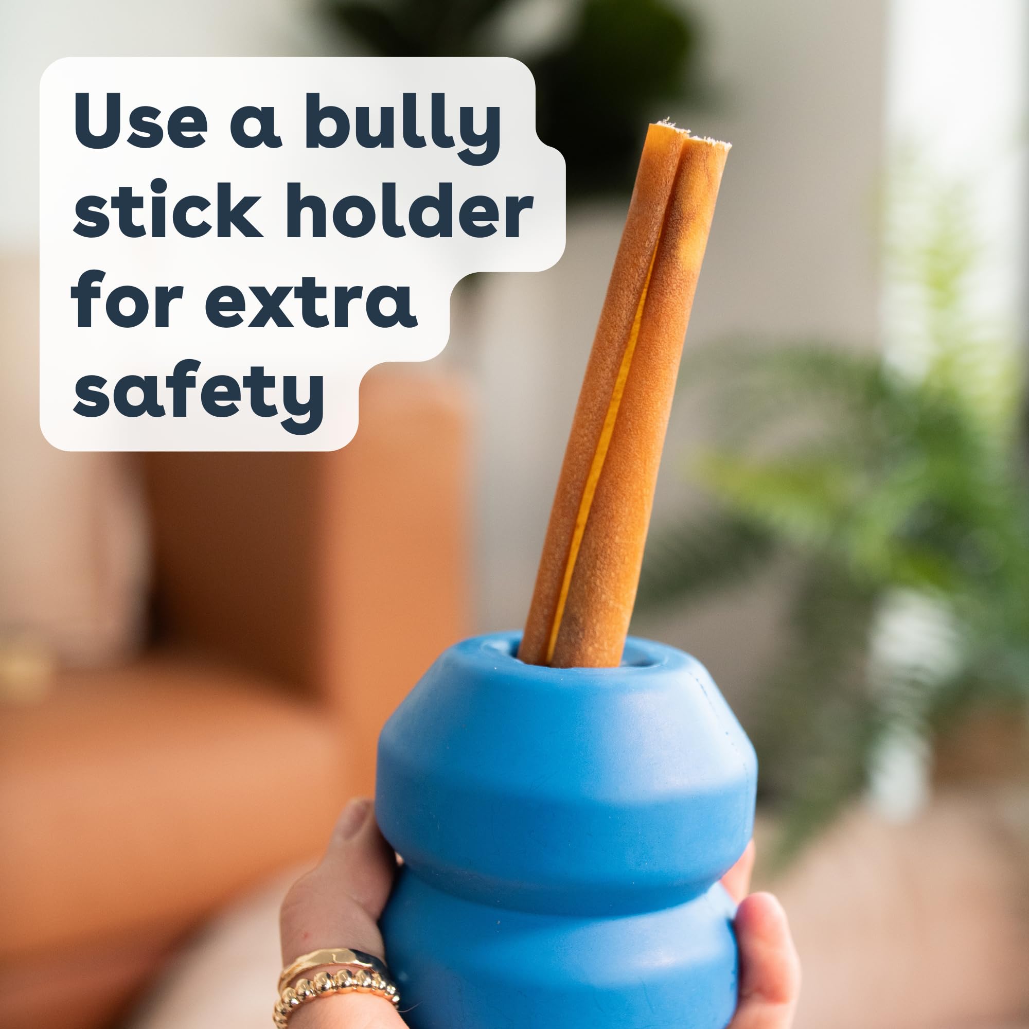 Pupford thick bully sticks with optional safety holder for safer chewing