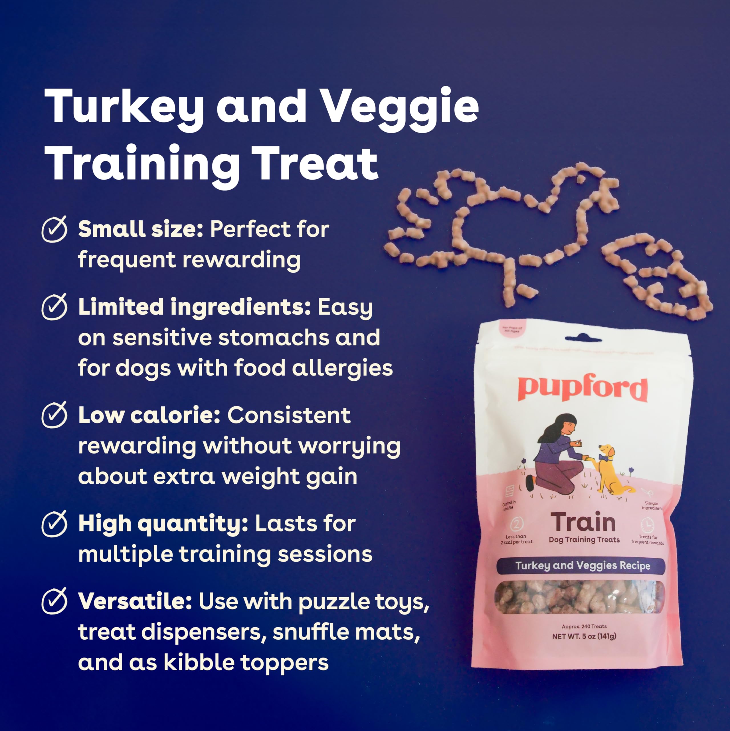 Pupford training treats mini size great for on-the-go rewards and practice sessions.