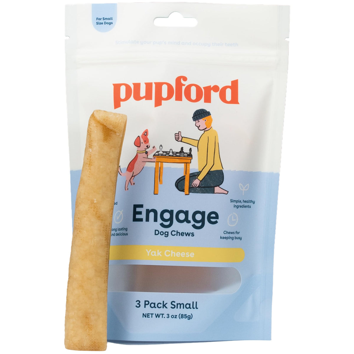 Pupford Yak Cheese Chews close-up texture showing long-lasting dental chew for dogs