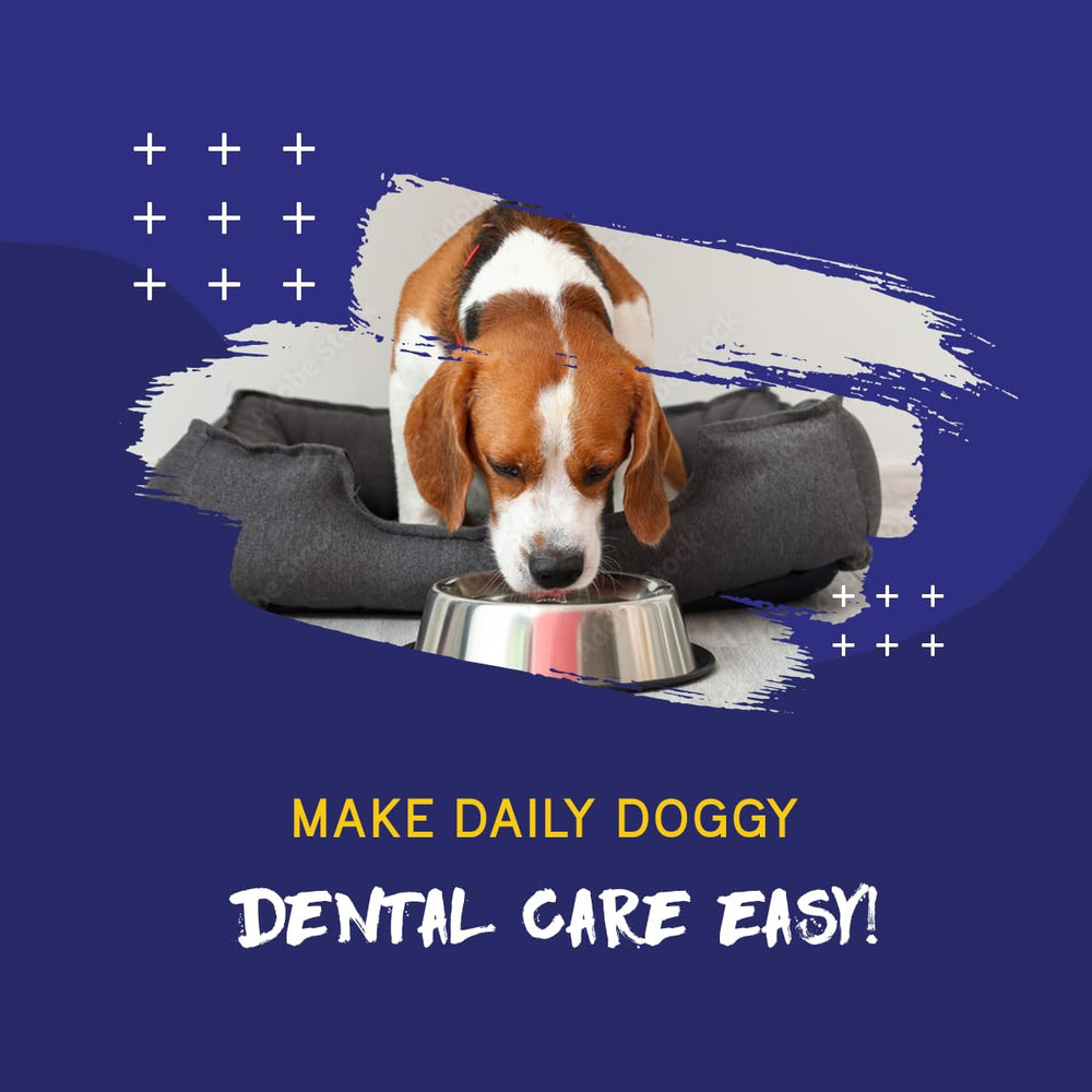 PupGrade after-use scene suggests fresher breath and cleaner teeth.