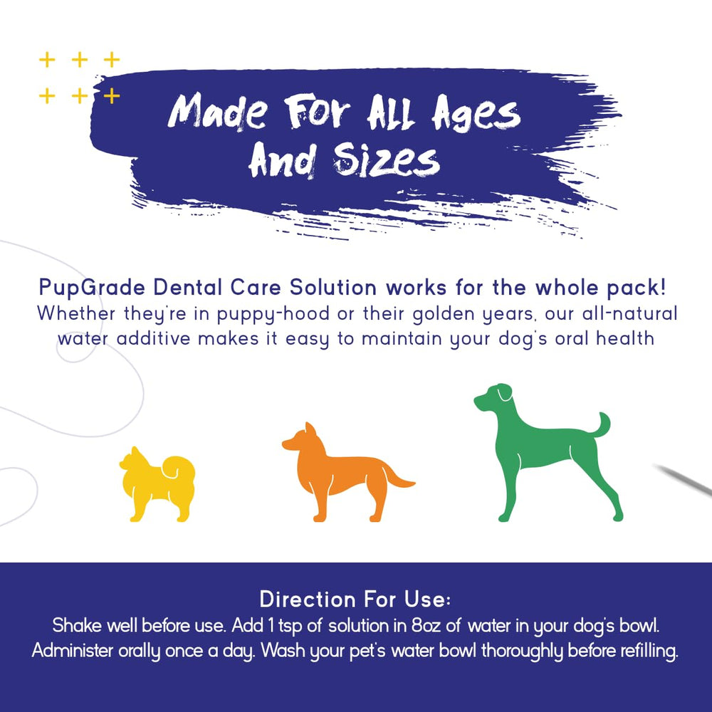 PupGrade packaging image conveys an advanced organic formula for gentle dental support.