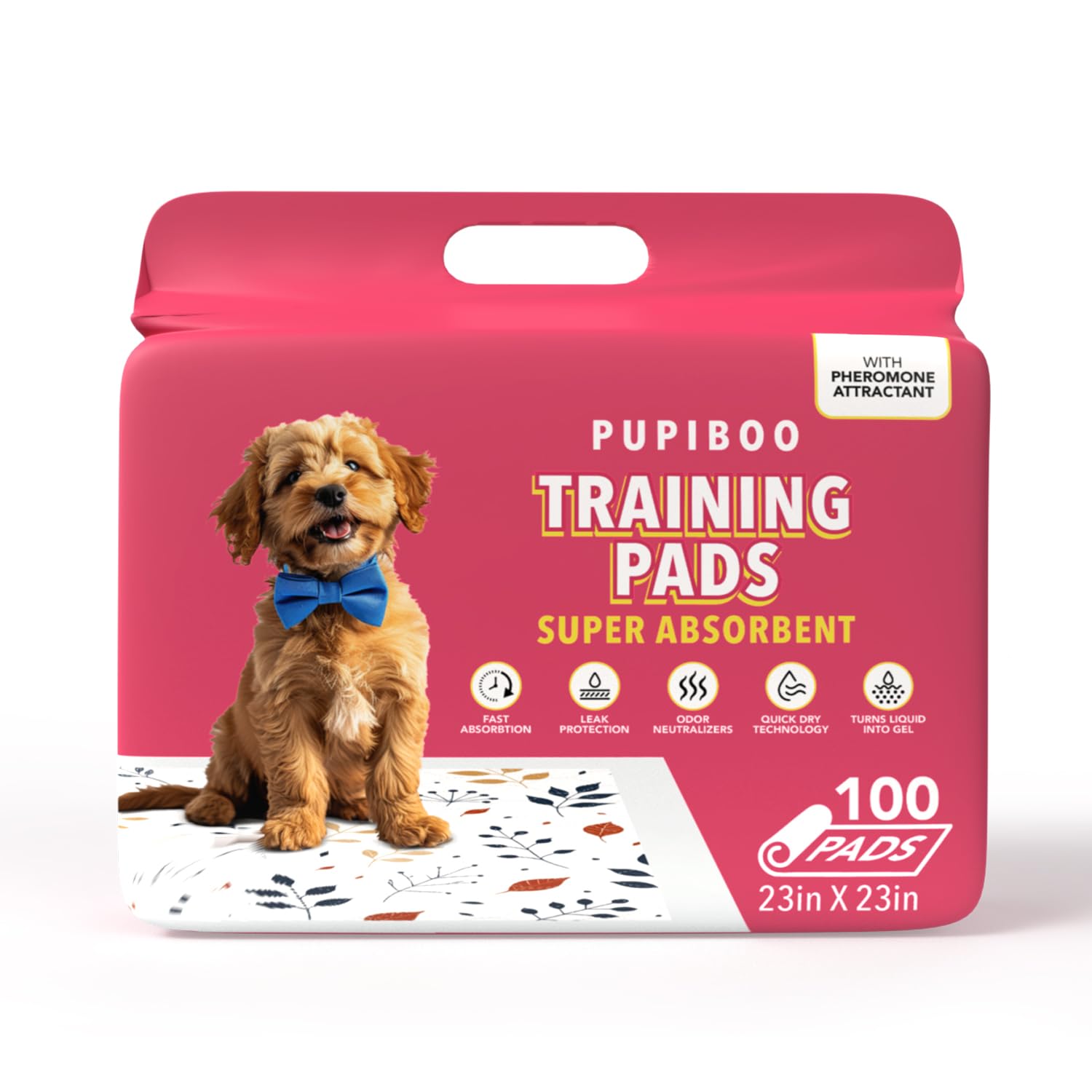 Pupiboo 23x23-inch training pad provides wide indoor potty coverage