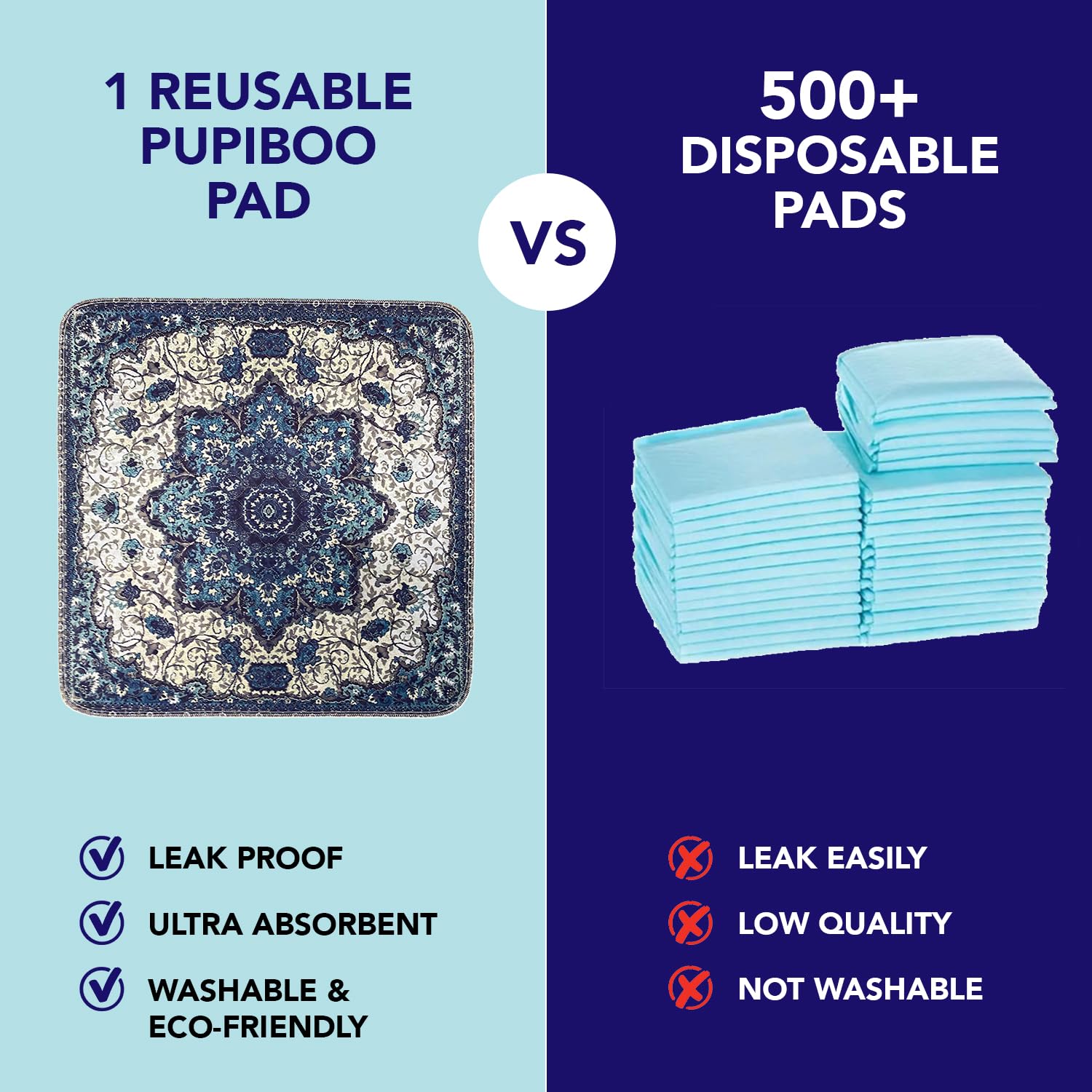 PUPIBOO color-patterned pads blend with home decor while protecting floors.
