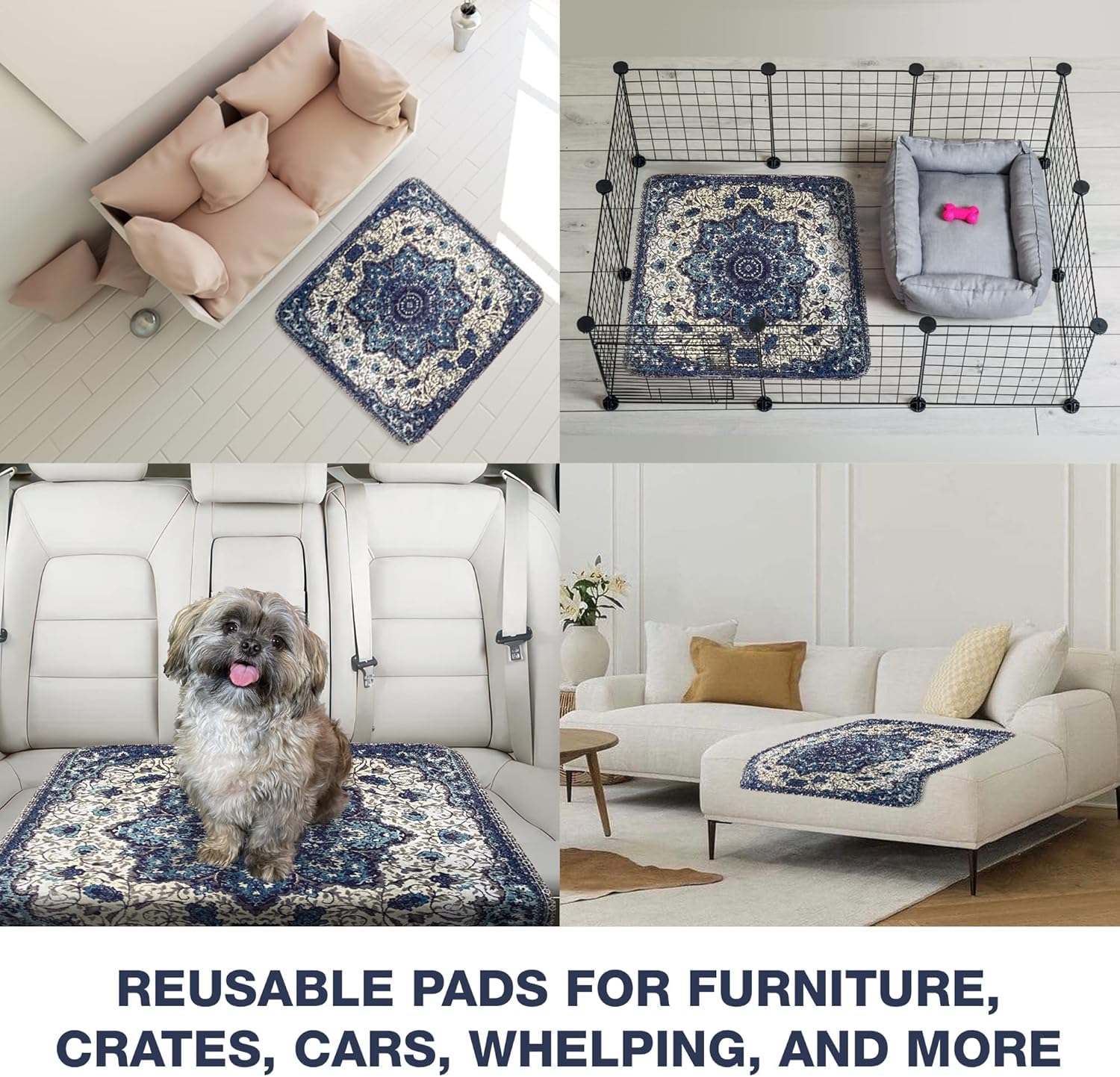 PUPIBOO pad non-slip backing keeps pad secure on various floors