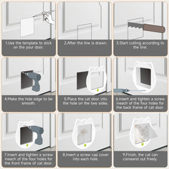 PUPIHOM cat door dimensions and pass-through size for spacious access.