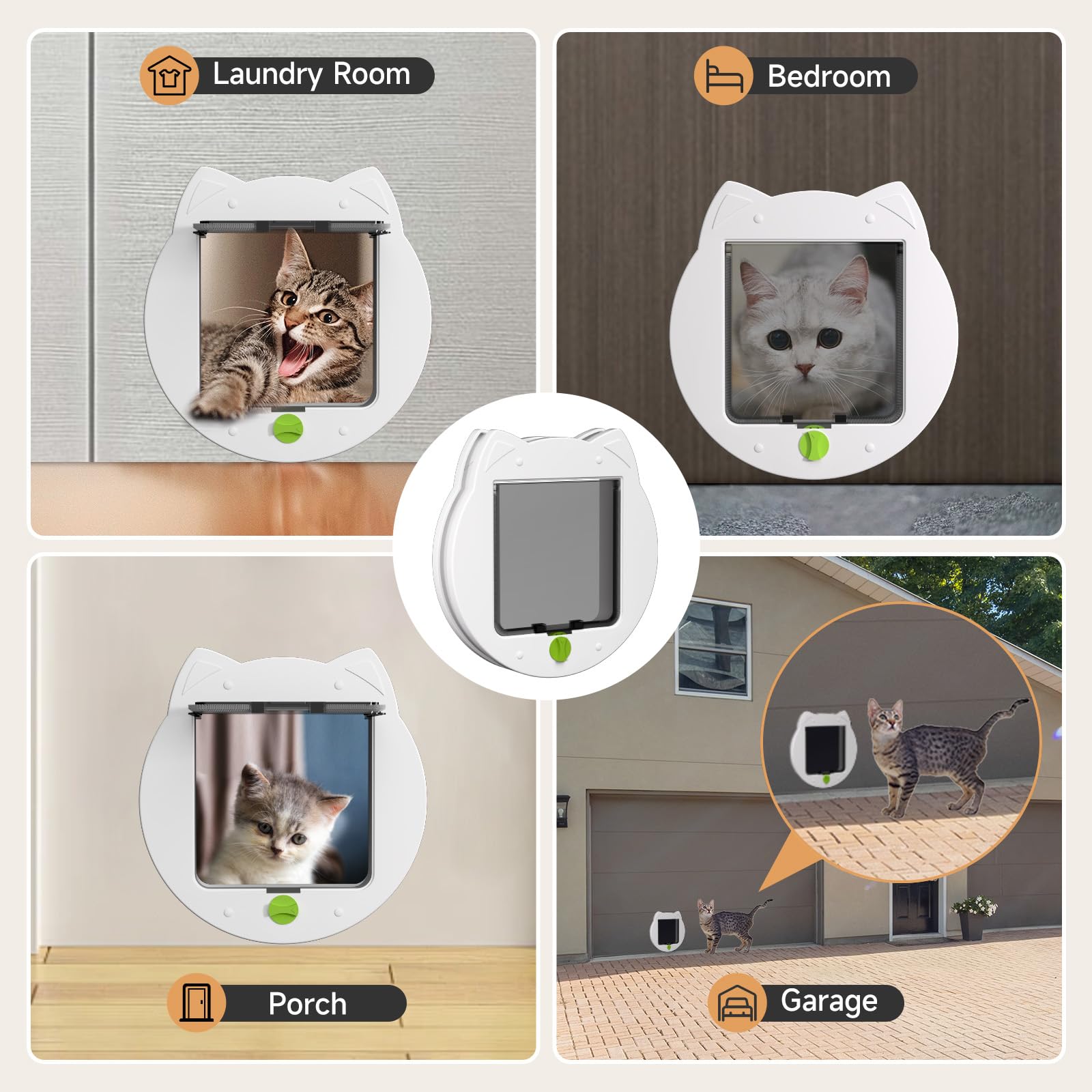 PUPIHOM cat door durable ABS material resists wear over time.