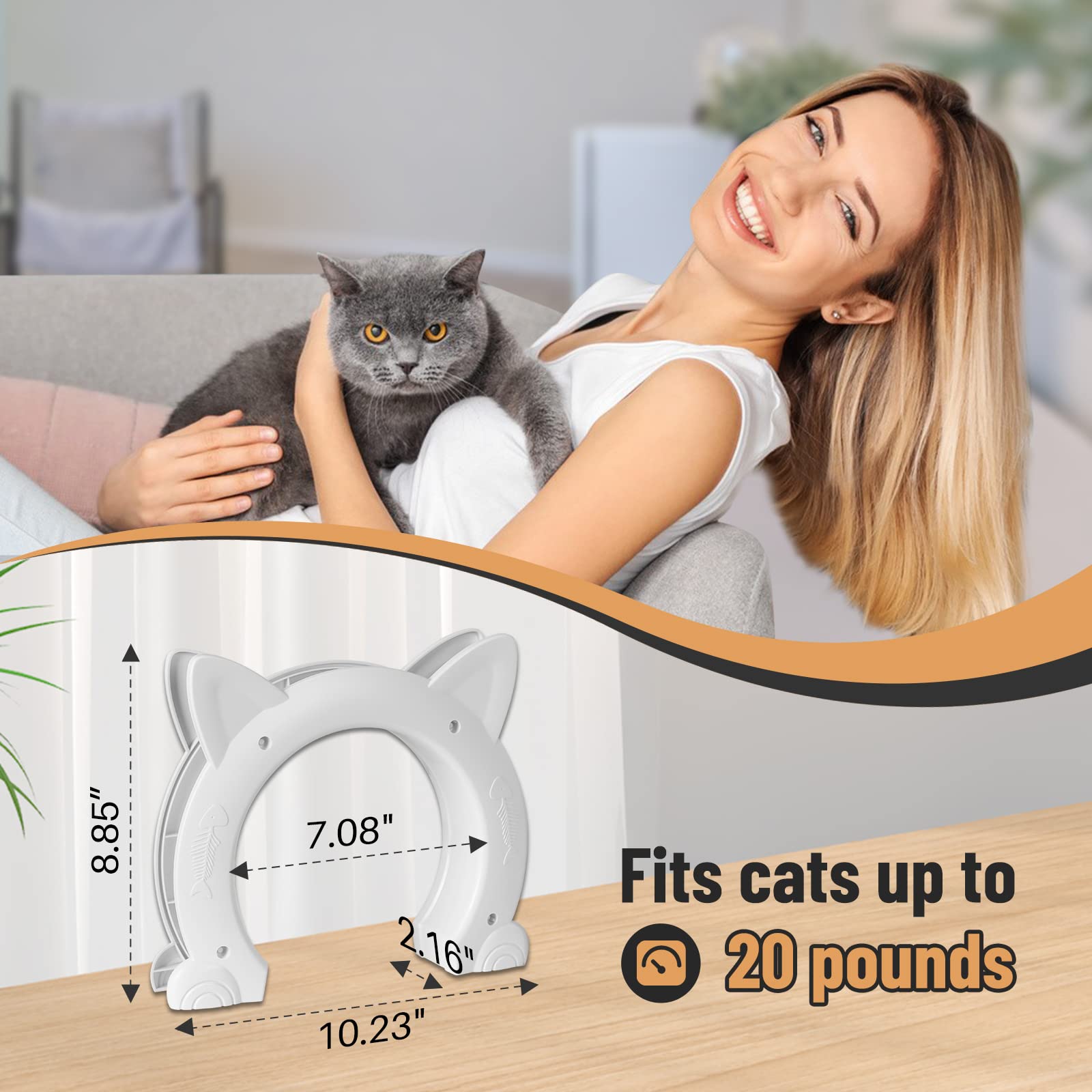 PUPIHOM pass-through opening illustrating roomy space for cats
