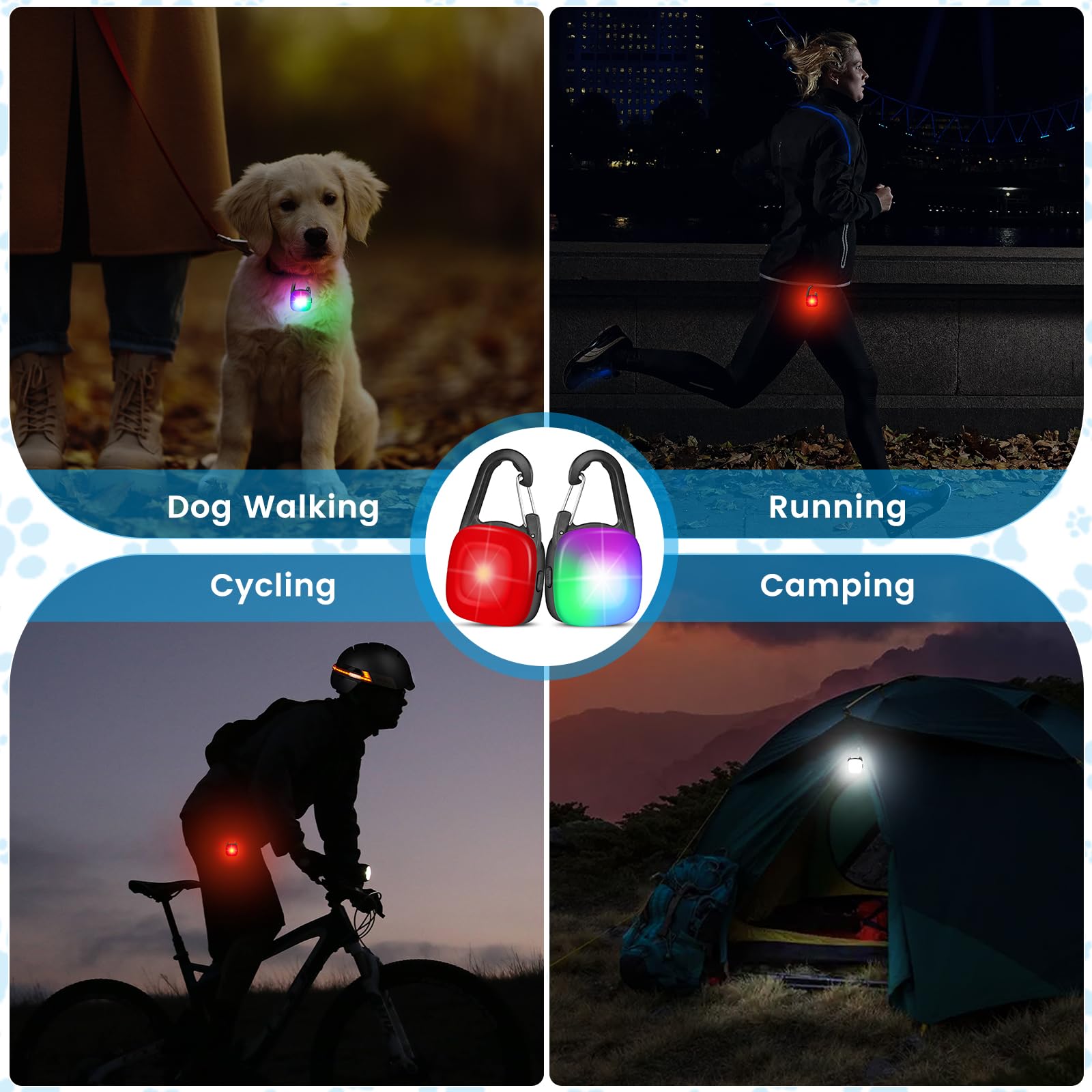 PUPKOLI waterproof dog light withstands rain, snow, and muddy trails.