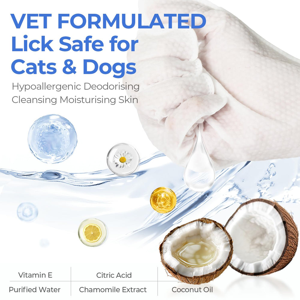 PUPMATE glove wipe on dog coat for quick post activity refresh