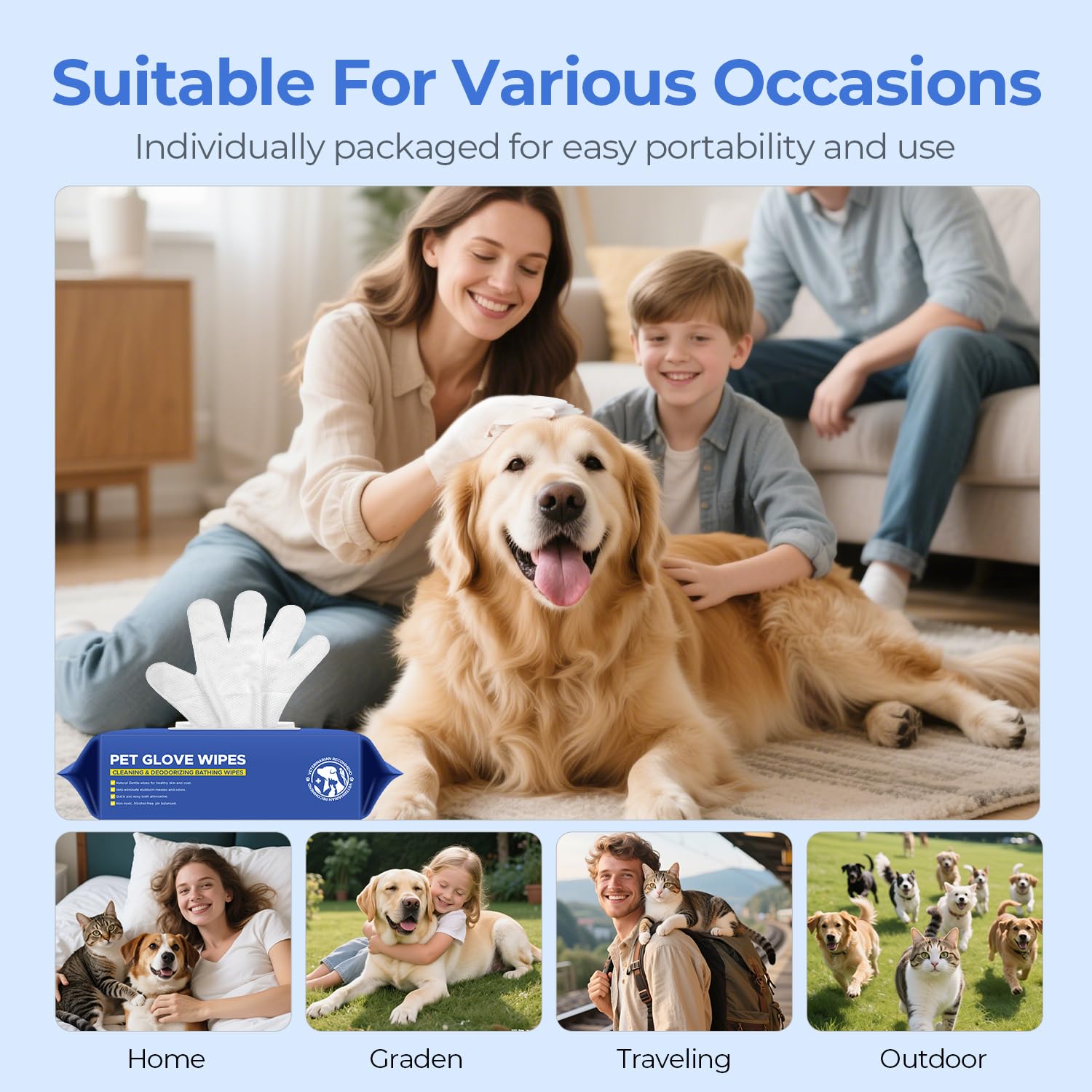 PUPMATE glove wipe travel ready for trips and cleanups