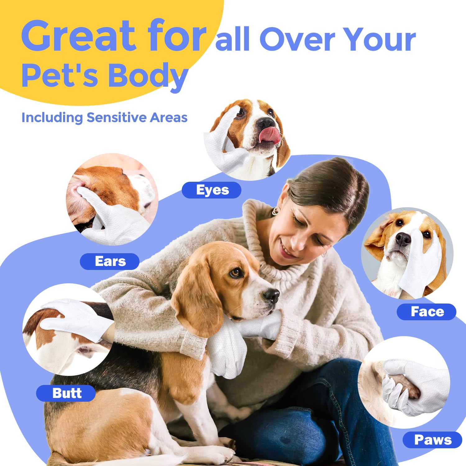 PUPMATE glove wipes with glycerin and aloe for skin-friendly care