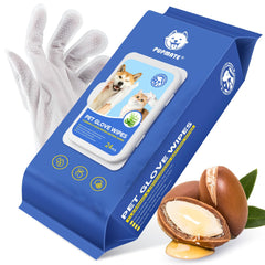 PUPMATE glove wipes no-rinse cleaning for dogs and cats, convenient pet hygiene