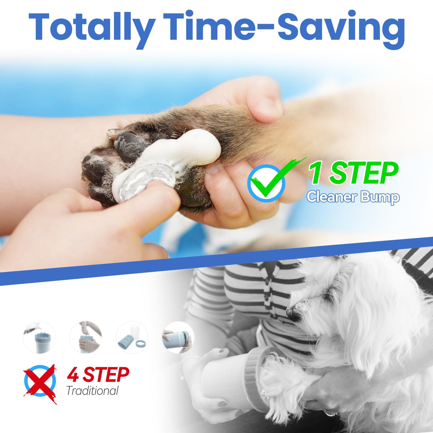 PUPMATE paw cleaner safe-formula bottle emphasizes hypoallergenic, pH-balanced care.