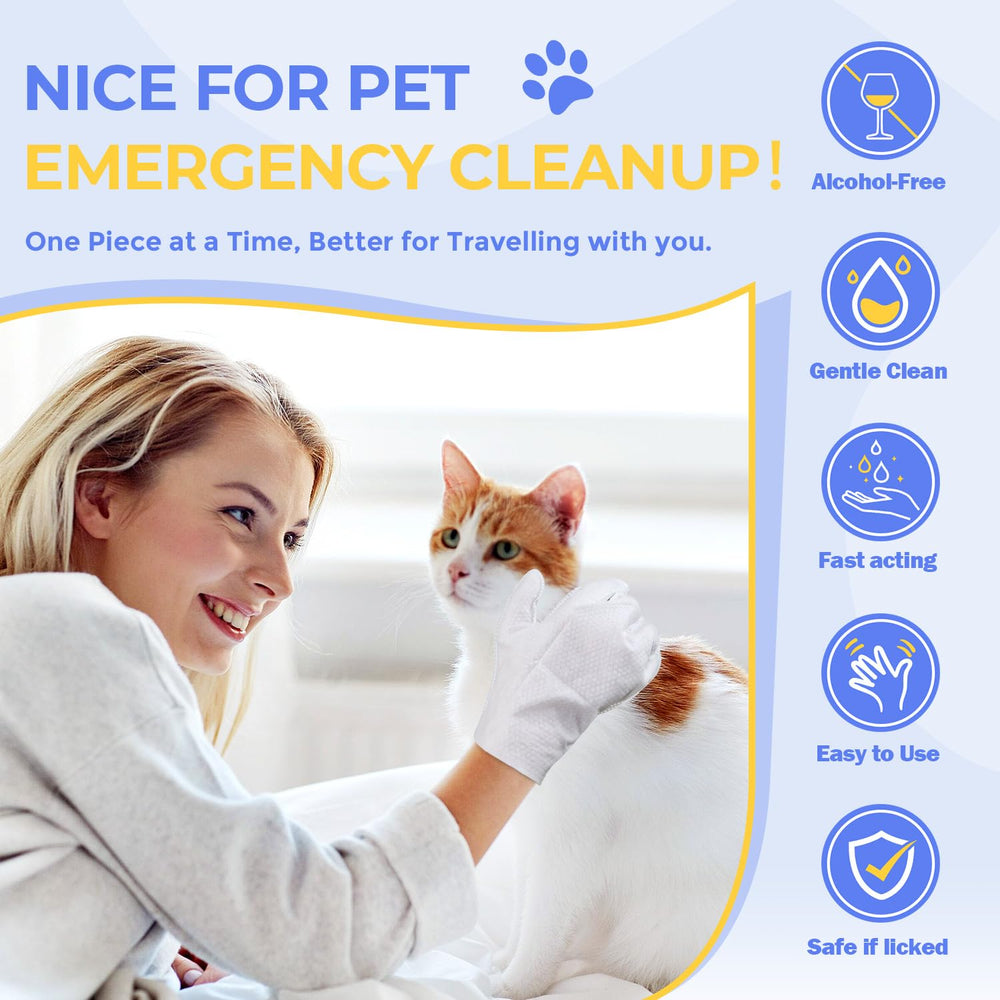 PUPMATE glove wipes used during travel for refreshing pet coat