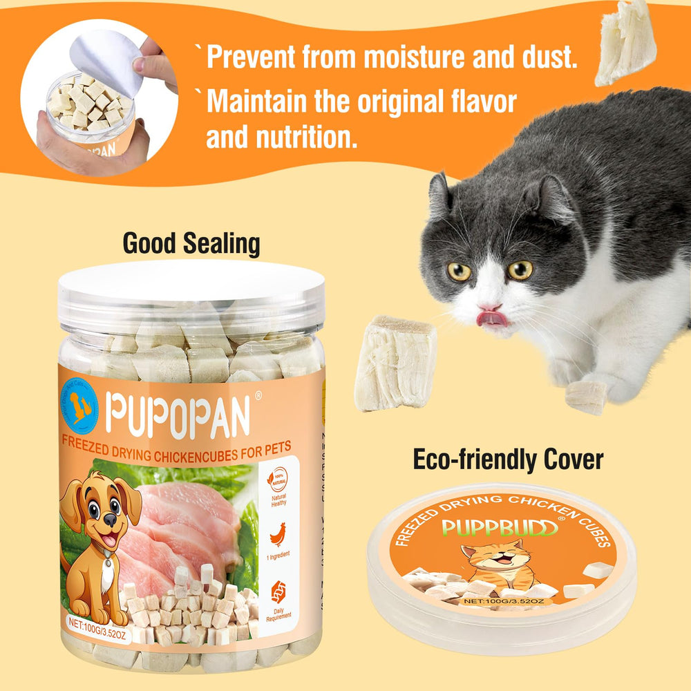 PuPoPan gluten-free chicken treats ideal for grain-free, high-protein diets.