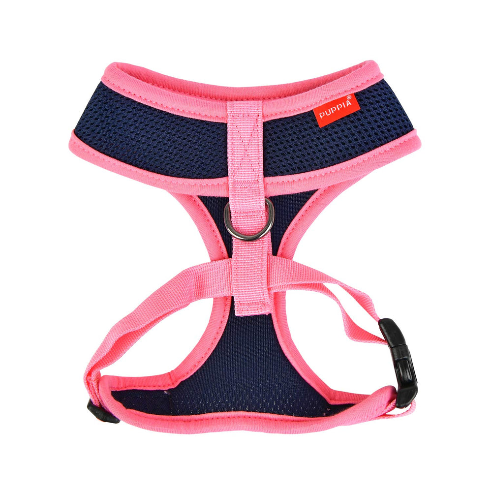 Puppia Soft Harness II Navy M close-up mesh jacket detail boosts breathable comfort