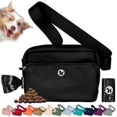 Puppington 3-in-1 crossbody bag onyx black offers hands-free walking and easy treat access.