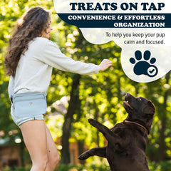 Puppington matching compostable poop bags roll, eco-friendly mess containment.