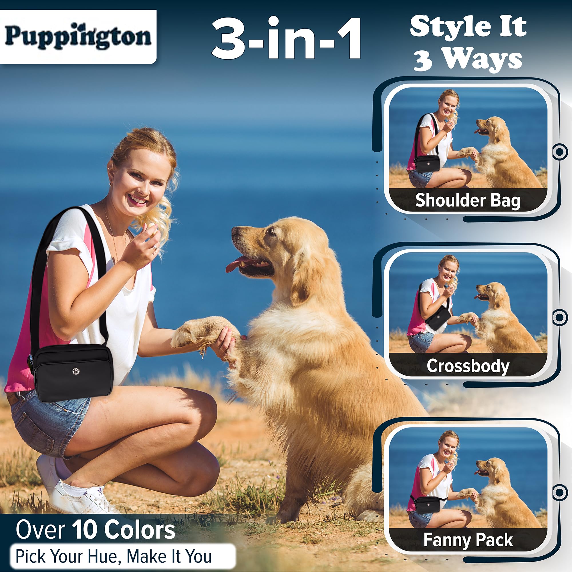 Puppington treat pouch easy access enables quick rewards during training sessions.