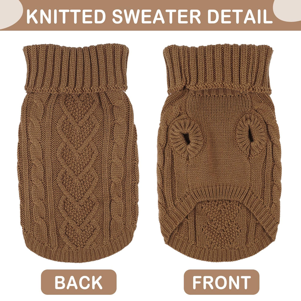 Puppishy dog sweater khaki XS heart-pattern back detail for cute style