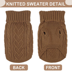Puppishy dog sweater khaki XS heart-pattern back detail for cute style
