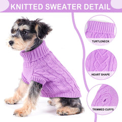 Puppishy turtleneck pullover closeup highlighting ribbed neck
