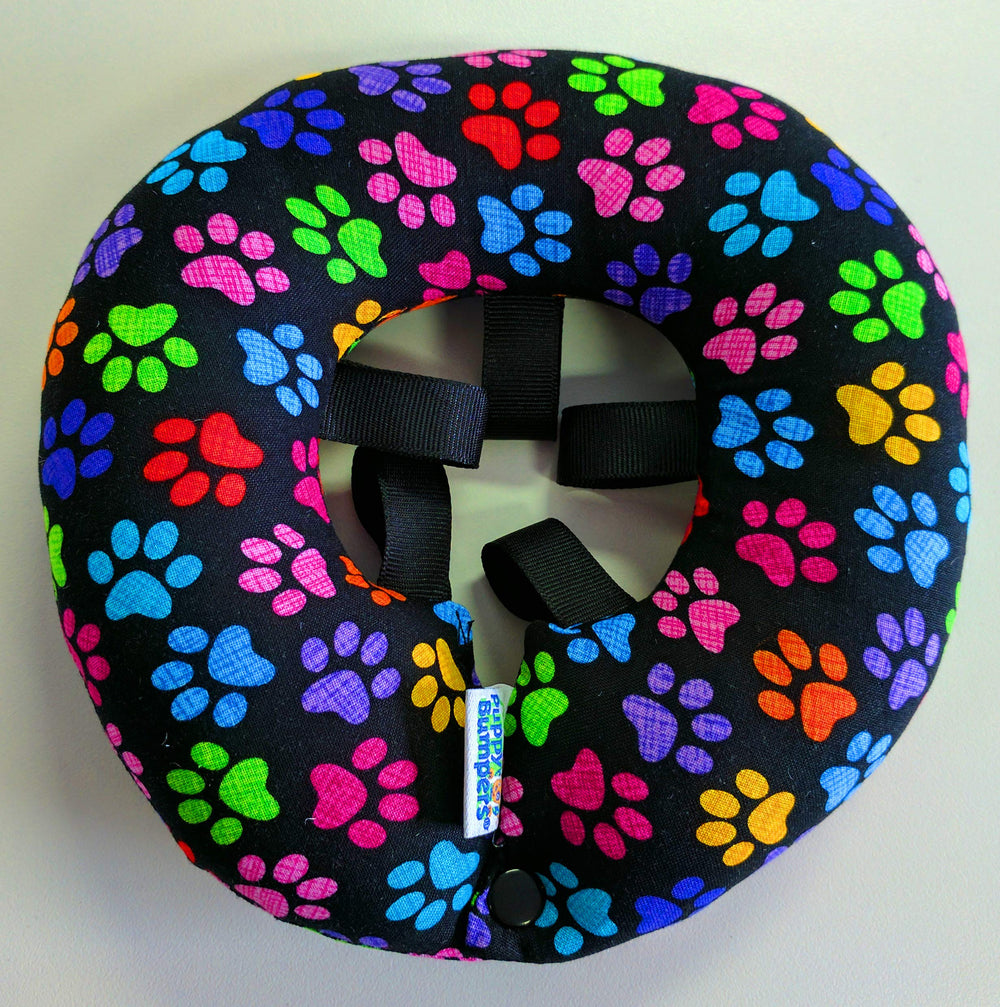 Puppy Bumpers Rainbow Paw closeup stitching highlights quality and comfort