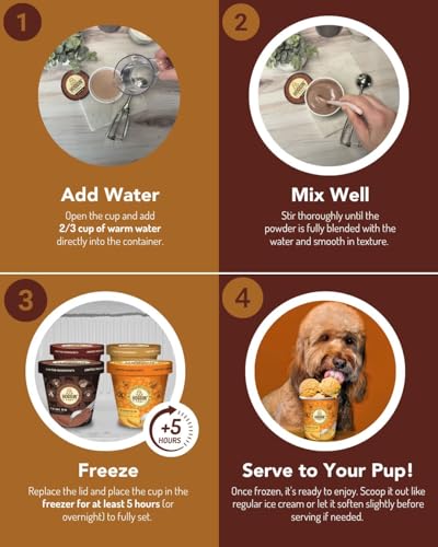 Puppy Cake Hoggin' Dogs mix in a bowl ready to scoop for a cooling treat.